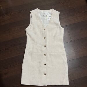 [NWT] Abercrombie & Fitch Cream Sleeveless Sheath Mini Dress